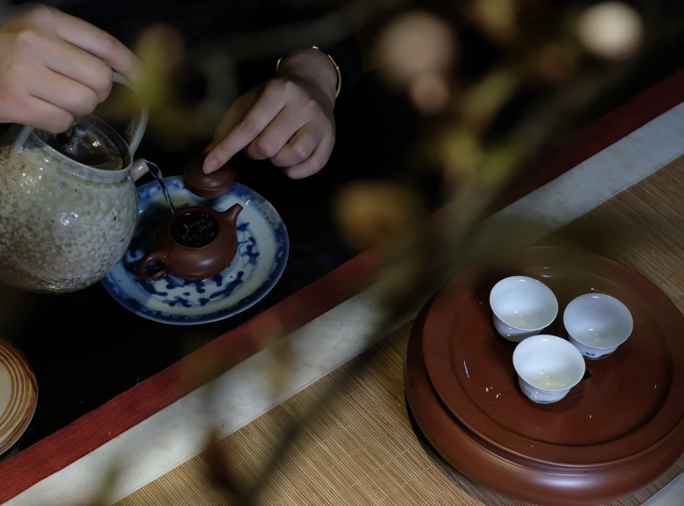 80年代的老安顺章燕城龙窑扁鼓形老茶盘