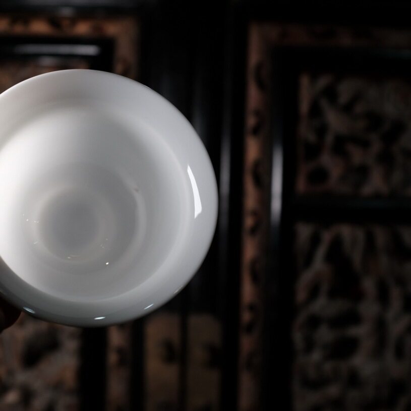 骨瓷白玉令盖碗