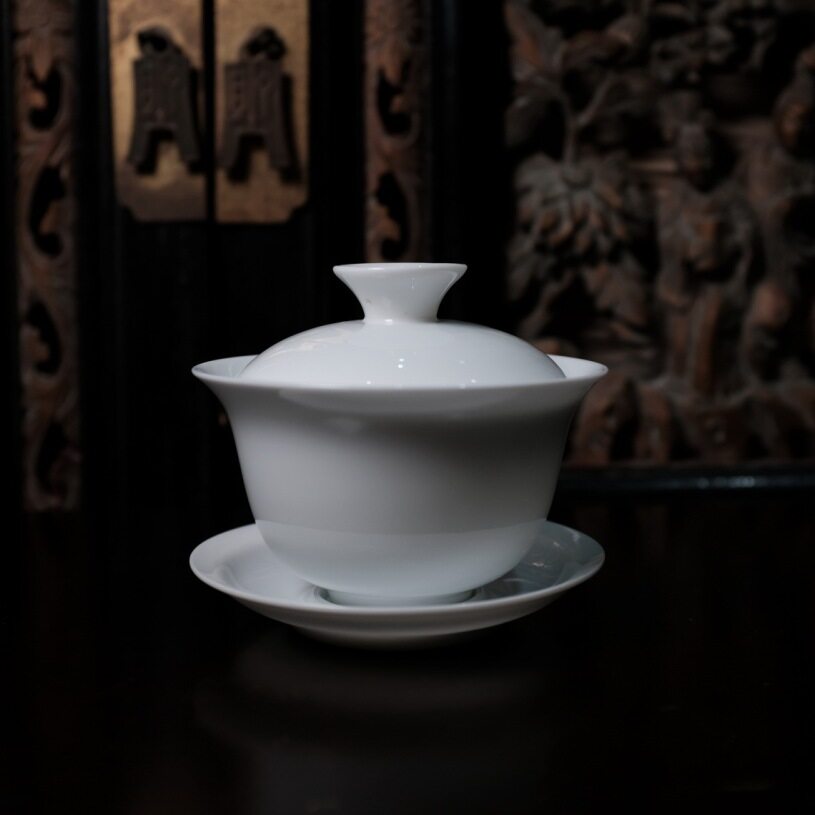 骨瓷白玉令盖碗